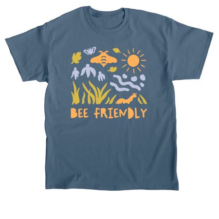 BEE Friendly, a Indigo Blue Classic Unisex Tee