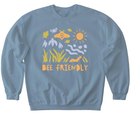 BEE Friendly, a Stone Blue Softstyle Crewneck Sweatshirt