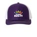 Bus It! Trucker Hats, a Purple/ White Printed Snapback Trucker Cap
