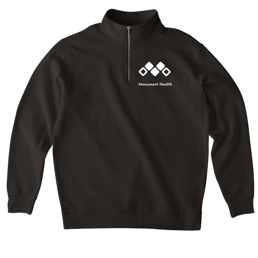1/4 zip white logo&nbsp;, a Black Midweight Quarter Zip Pullover