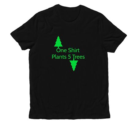One Shirt Plants 5 Trees Tee, a Deep Black Allmade Organic Cotton Unisex Tee