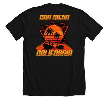 Retro Boats, a Solid Black Blend Premium Unisex Tee