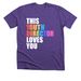 This Youth Director Loves You, a Heather Team Purple Premium Unisex Tee