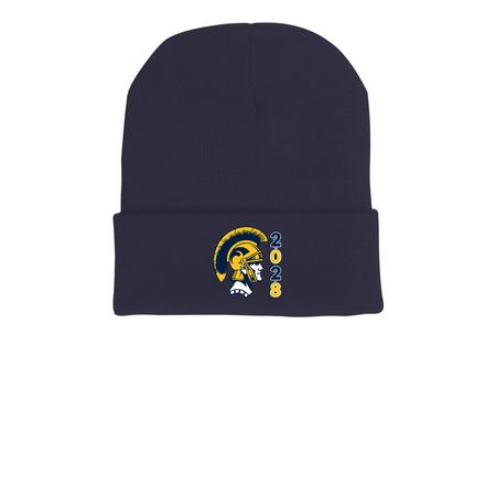 Winter Beanie, a Navy Printed Cuffed Beanie