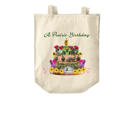 WHF's A Prairie Birthday, a Natural Over-the-Shoulder Shopping Tote Bag