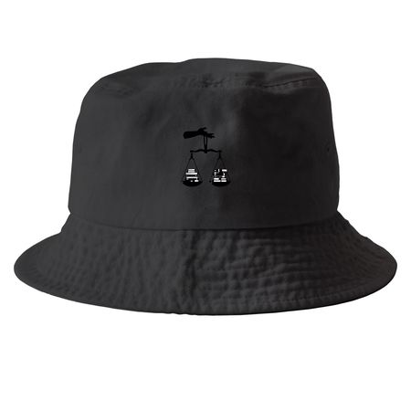 Logo Hats, a Black Printed Bucket Hat