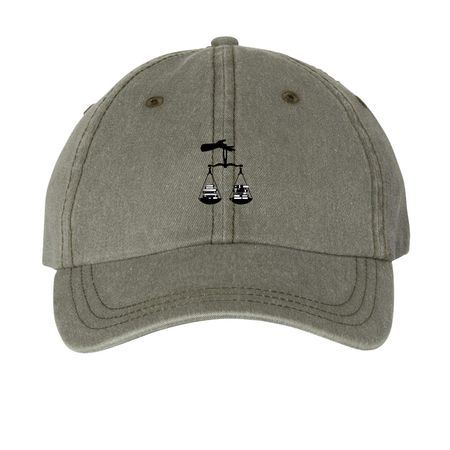Logo Hats, a Olive Printed Pigment Dye Baseball Cap
