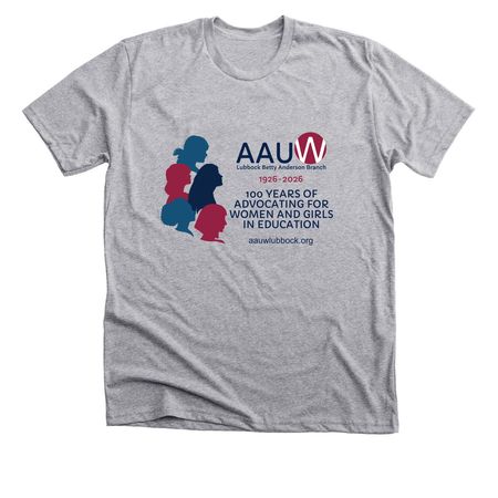 AAUW Lubbock Shirts, a Athletic Heather Premium Unisex Tee