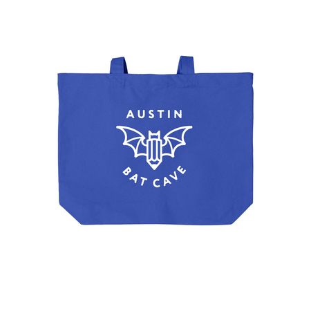 Austin Bat Cave Tote Bag, a True Royal Cotton Canvas Tote Bag