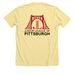 JLP Heart & Back Logo, a Heather Yellow Gold Premium Unisex Tee (back-view)