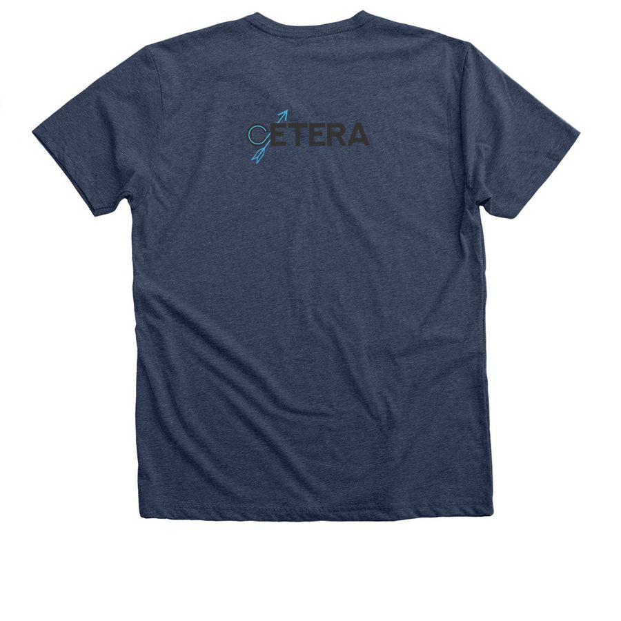 In May We Wear Blue, a Heather Navy Premium V-Neck Tee (back-view)