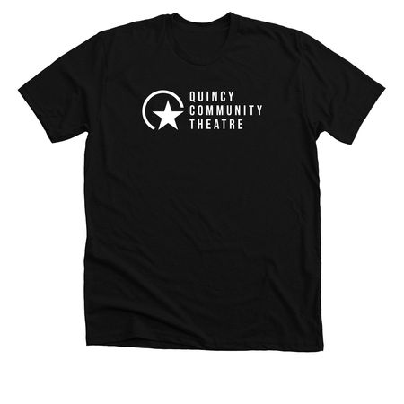 QCT White Logo shirt, a Solid Black Blend Premium Unisex Tee