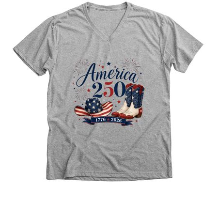 Women's: Country American Girl, a Athletic Heather Premium V-Neck Tee