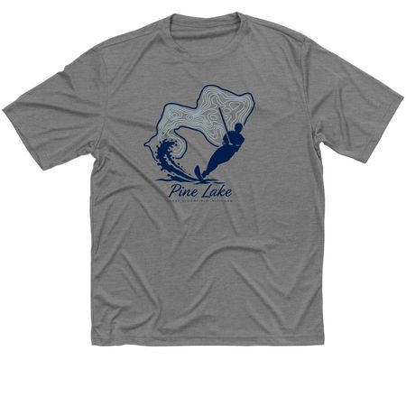 Pine Lake Waterskiing UV & Activewear, a Grey Concrete Heather Classic Performance Tee