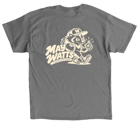 Front and Back Design in Cream, a Charcoal Classic Unisex Tee (back-view)