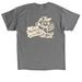 Front and Back Design in Cream, a Charcoal Classic Unisex Tee (back-view)