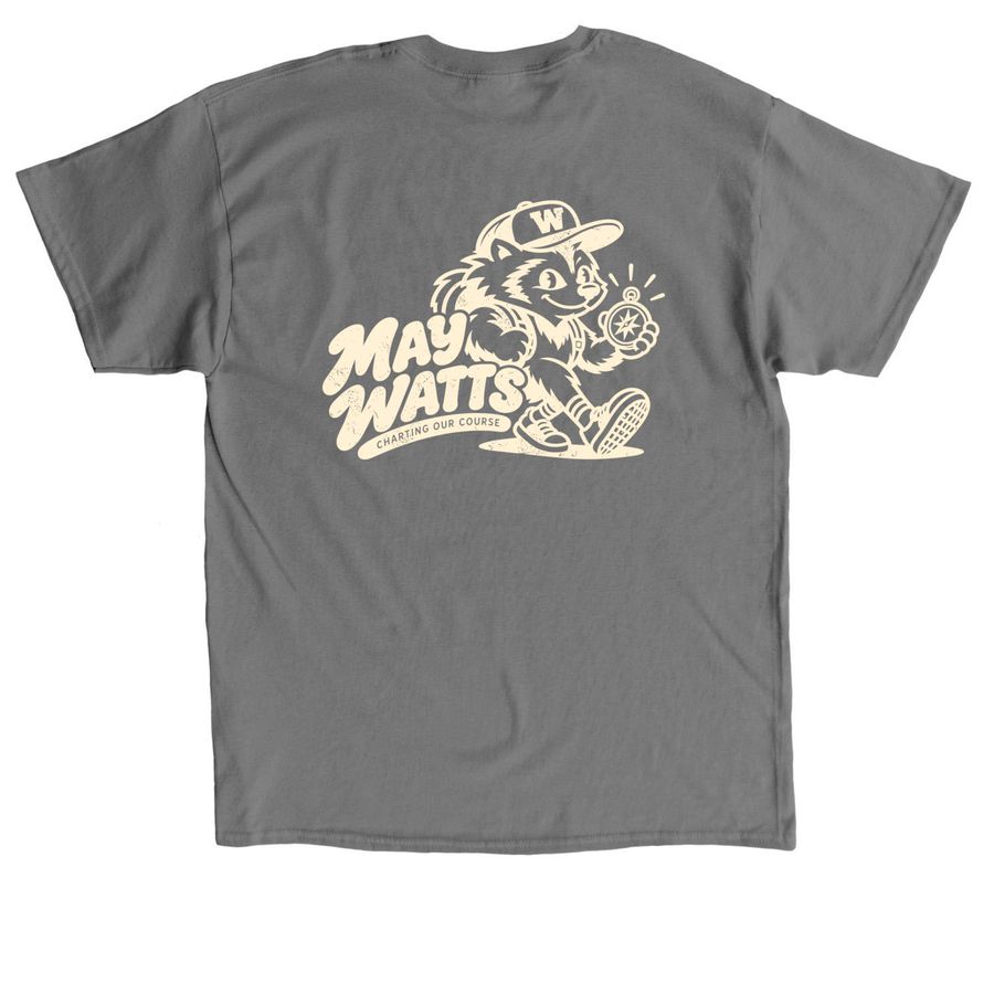 Front and Back Design in Cream, a Charcoal Classic Unisex Tee (back-view)
