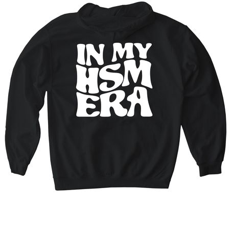 In My HSM Era - White Design, a Black Gildan Softstyle Pullover Hoodie (back-view)