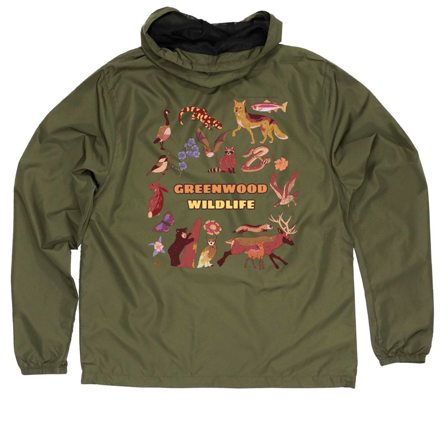 Beautiful CO By Prince, a Army Quarter-Zip Windbreaker (back-view)
