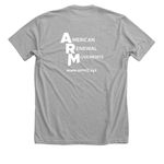 ARM T-Shirt - Front and Back logo, a Athletic Heather Premium Unisex Tee (back-view)