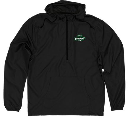 Lightning Windbreaker (skyline logo), a Black Quarter-Zip Windbreaker