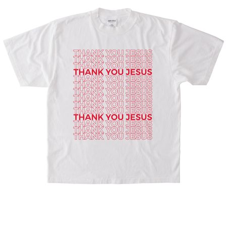 Thank You Jesus, a White Heavyweight Garment Dye Tee