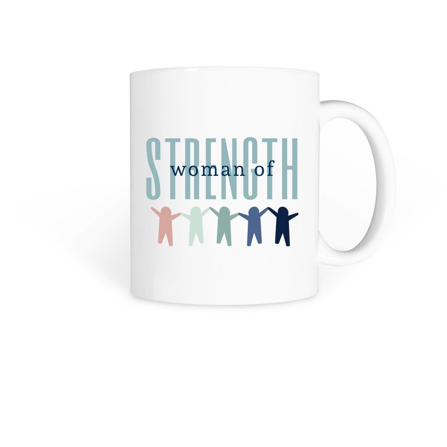 Woman of Strength Mug, a White Coffee Mug