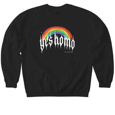 Yes Homo pride&nbsp;, a Black Softstyle Crewneck Sweatshirt