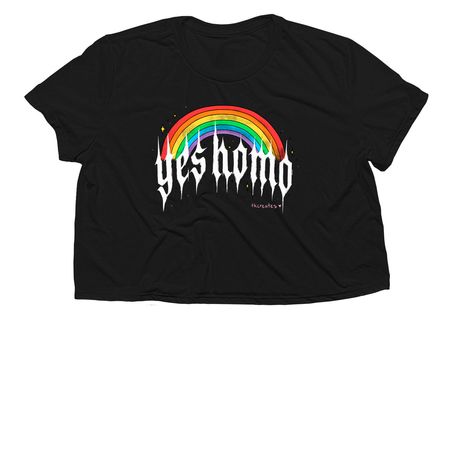 Yes Homo pride&nbsp;, a Black Women?s Flowy Cropped Tee