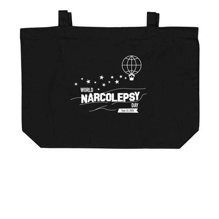 World Narcolepsy Day 2026 - Tote Bags, a Black Large Organic Cotton Tote Bag