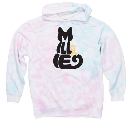 Team Millie: Millie Cat, a Cotton Candy Tie Dye Pullover Hoodie