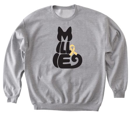 Team Millie: Millie Cat, a Sport Grey Softstyle Crewneck Sweatshirt