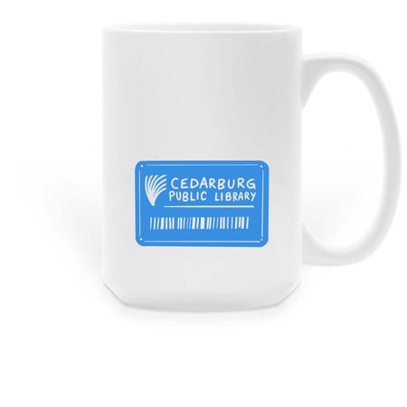 Library Card Mug, a White Large Coffee Mug