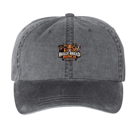 The Bully Breed Bunch, a Black Printed Pigment Dye Baseball Cap