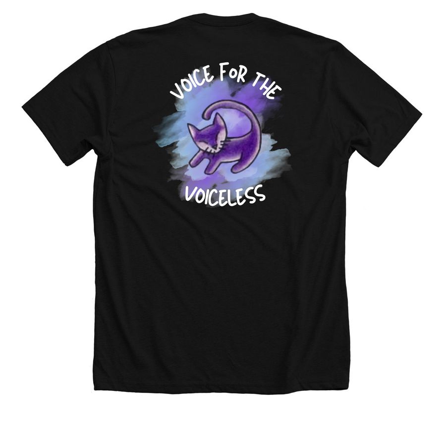 Voice for the Voiceless Tees and Hoodies 2, a Solid Black Blend Premium Unisex Tee (back-view)