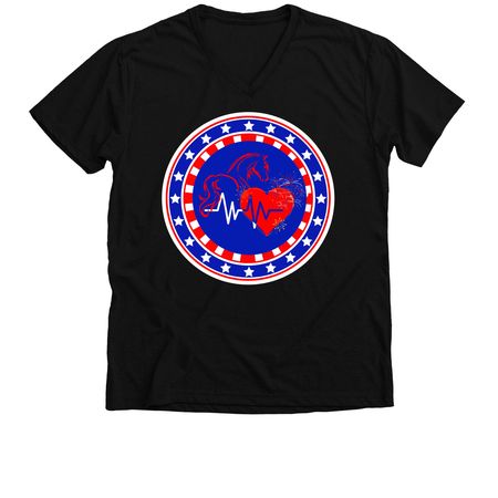 Star Spangled Main Logo, a Solid Black Blend Premium V-Neck Tee