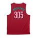 Pitbull Merch MR. Worldwide Graphic Shirt, a Deep Red/ White Reversible Basketball Jersey (back-view)
