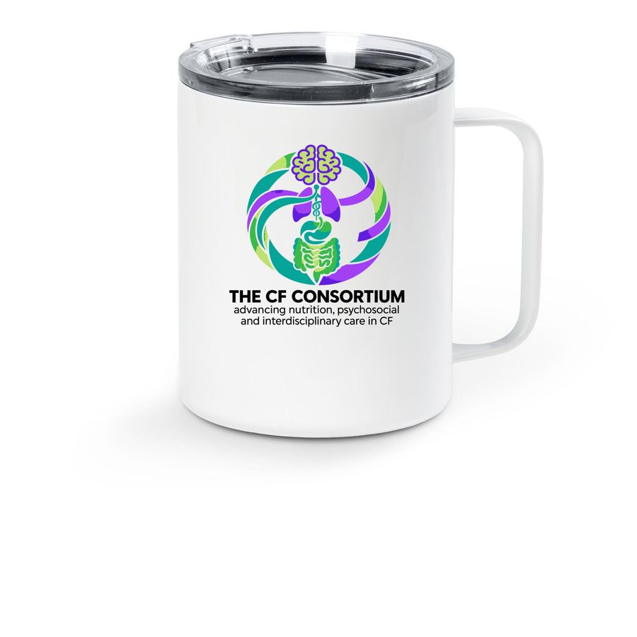 Consortium travel mug, a White Stainless Steel Travel Mug