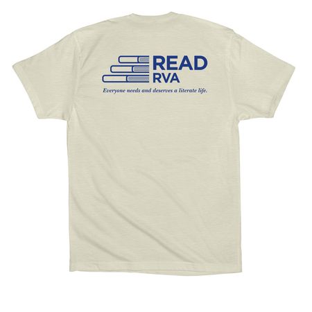 Virginia is for READers ?? T-Shirt, a Natural Premium Cotton Tee (back-view)