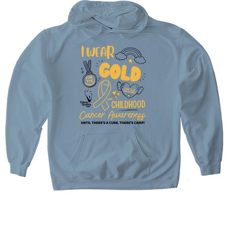 I Wear Gold????, a Stone Blue Gildan Softstyle Pullover Hoodie