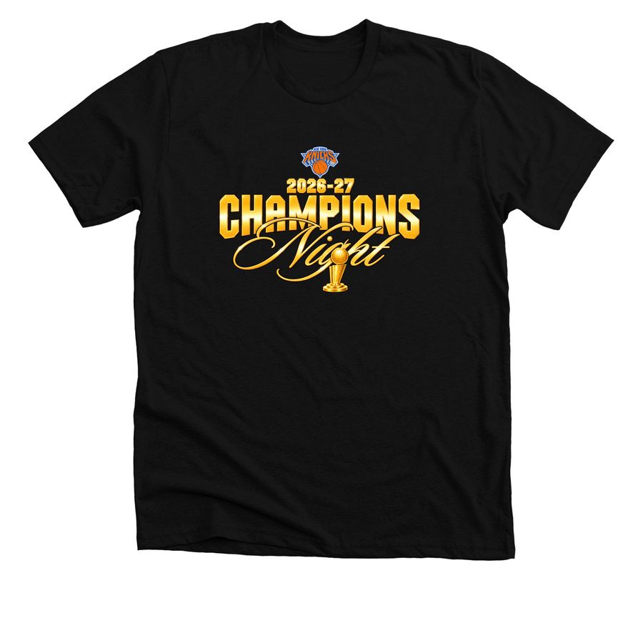 The Knicks are giving out ?2026-27 Champions?, a Solid Black Blend Premium Unisex Tee