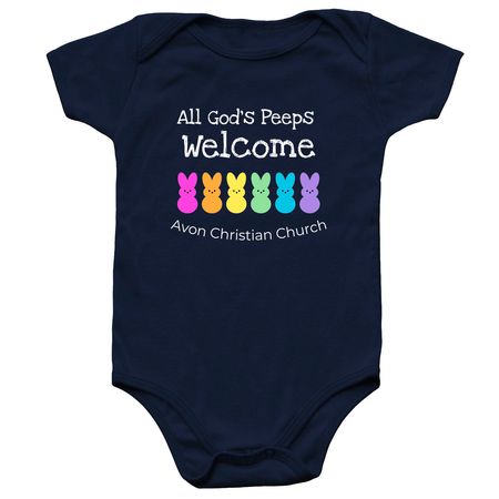 ACC God's Peeps Welcome- Onsie, a Navy Infant Onesie