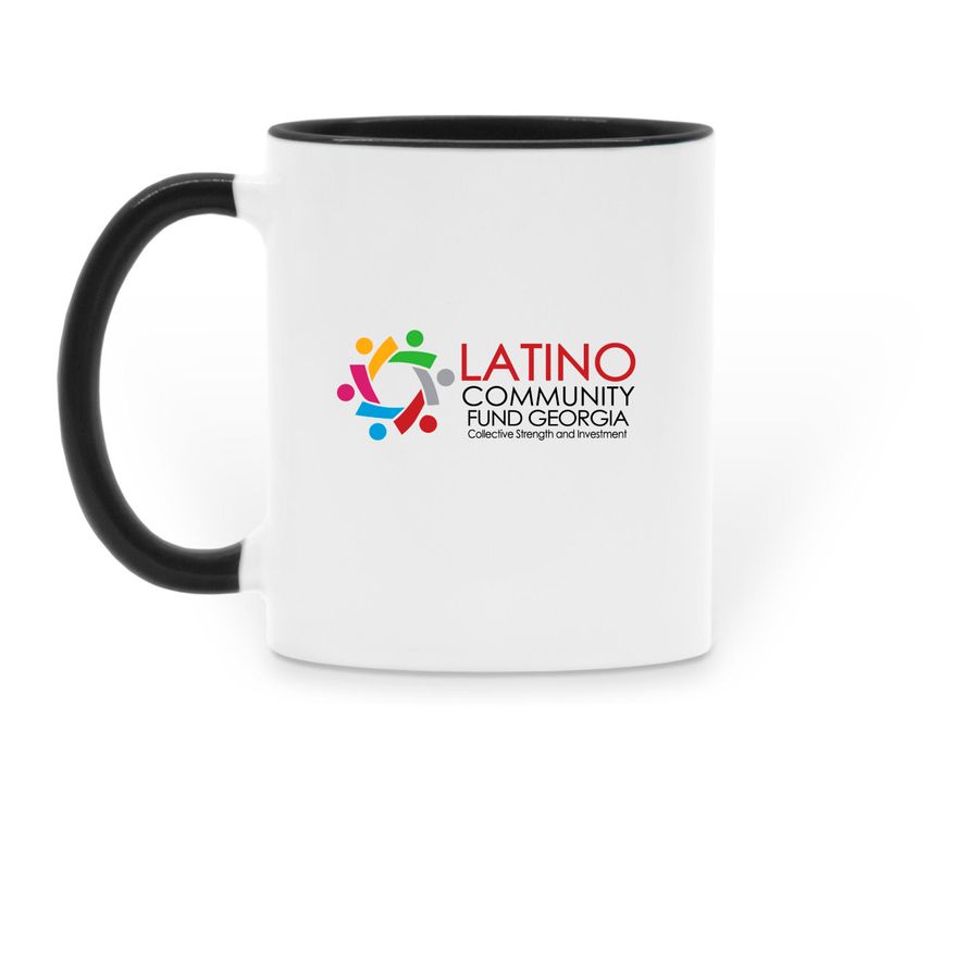 Estamos Aqu? Mugs, a Black Two-Tone Ceramic Mug (back-view)