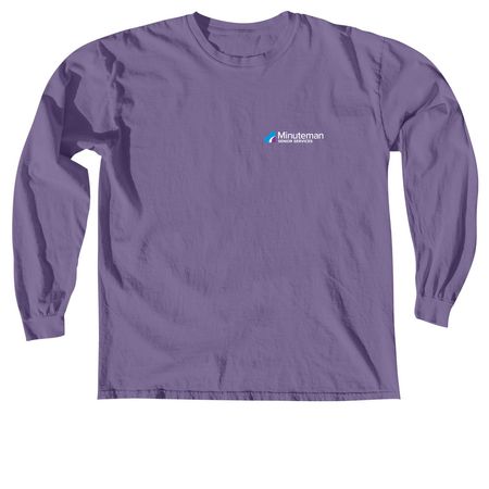 Minuteman Senior Services Shirts, a Grape Comfort Colors Long Sleeve Tee