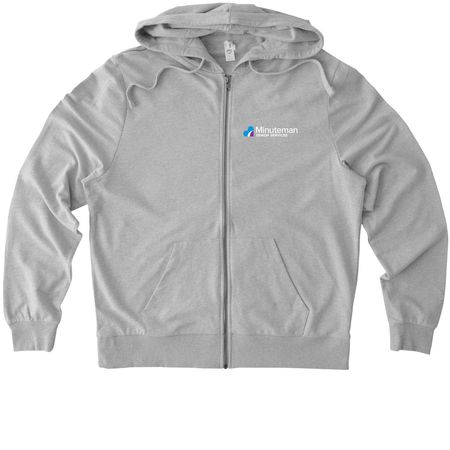 Minuteman Senior Services Shirts, a Granite Grey Heather Allmade Organic French Terry Zip Up Hoodie
