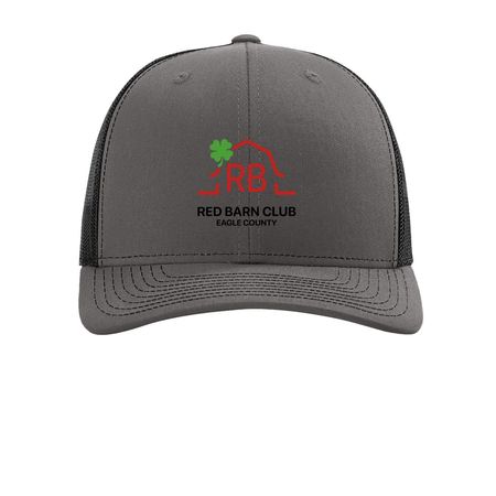Red Barn Club Hats, a Charcoal/ Black Printed Snapback Trucker Cap