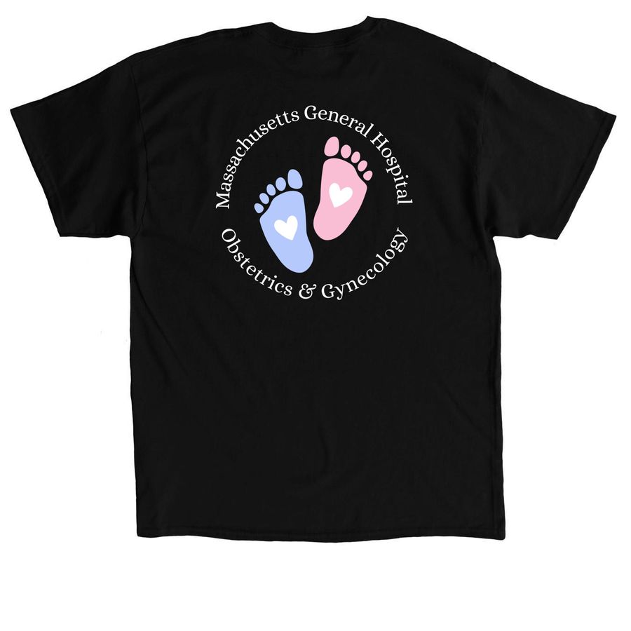 MGH 2026 Boston Marathon Fundraiser (OBGYN), a Black Classic Unisex Tee (back-view)