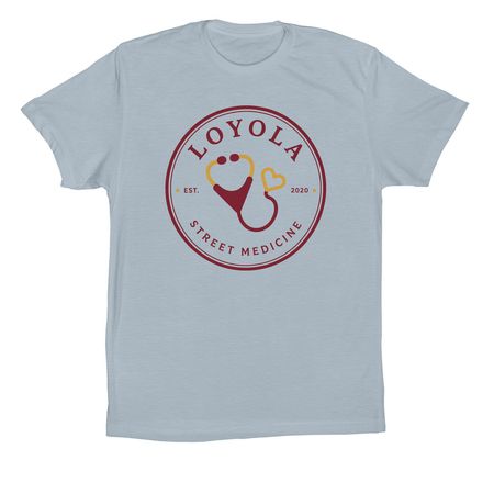 Wear the Mission - Inverse Logo, a Light Blue Premium Cotton Tee