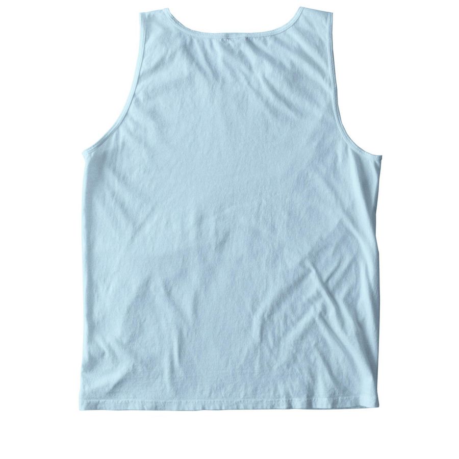 JLP Bridge Circle Logo, a Chambray Comfort Colors Tank Top (back-view)