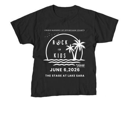 Rock for Kids 2026&nbsp;, a Black Youth Unisex Tee